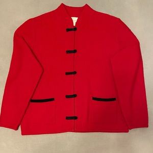 EUC Red Tally-Ho Vintage 100% Wool Red Guard Style Cardigan Sweater